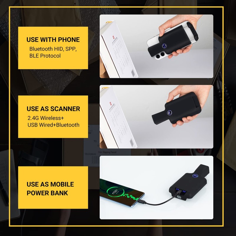 Tera 1D 2D QR Bluetooth Barcode Scanner Wireless Portable Mini