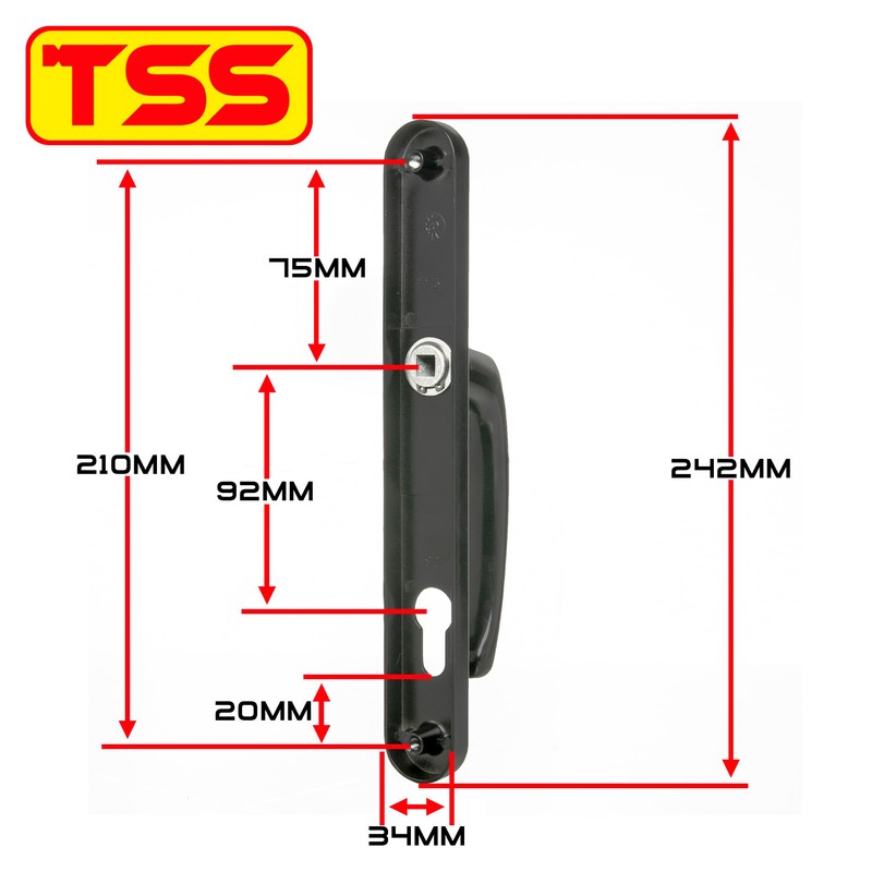 TSS UPVC Door Handle Set in Anthracite Grey, 92mm PZ