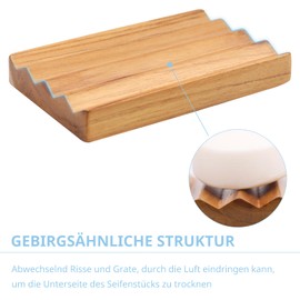 Teak Seifenschale Holz von HTB, Holz dekorative Bad Seife Halter erhöhte Basis Design zu halten Seife trocken in Küche, Bad, Waschbecken, Badewanne (2pcs)