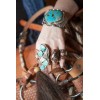 Gray Wolf Collections Thunderbird Leather Ring, Hand Tooled, Dyed, Southwestern