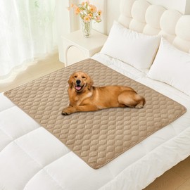 Smiry Waterproof Dog Blanket, Reversible Sofa Couch Cover for Dogs, Soft Pet Bed Cover, Washable Furniture Protector for Puppy and Cat (40"x50", Camel/Beige)