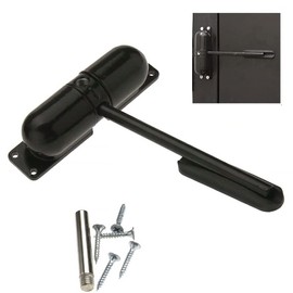 Vogueing Tool Automatic Door Closers Heavy Duty Adjustable Spring Loaded Door Closer Surface Auto Mounted Hydraulic Fire Door Closer,Black