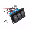 Ameribox 3 Gang Toggle Rocker Switch Panel Green LED Light