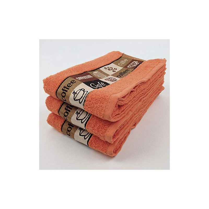 Riggs 3 PACK Luxury Kitchen Hand Tea Towel, Cafe Cafe