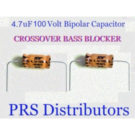 BIPOLAR CAPACITOR 4.7uF 100V BIPOLAR CAPACITOR BASS BLOCKER SPEAKER TWEETER CROSSOVER 4.7mF 1 Pair