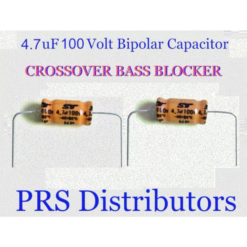 BIPOLAR CAPACITOR 4.7uF 100V BIPOLAR CAPACITOR BASS BLOCKER SPEAKER TWEETER