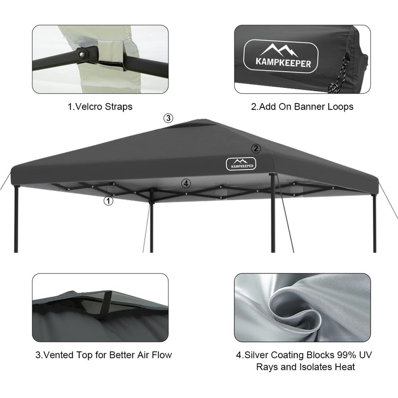 KAMPKEEPER Replacement Top Pop Up Canopy Tent Cover Roof with