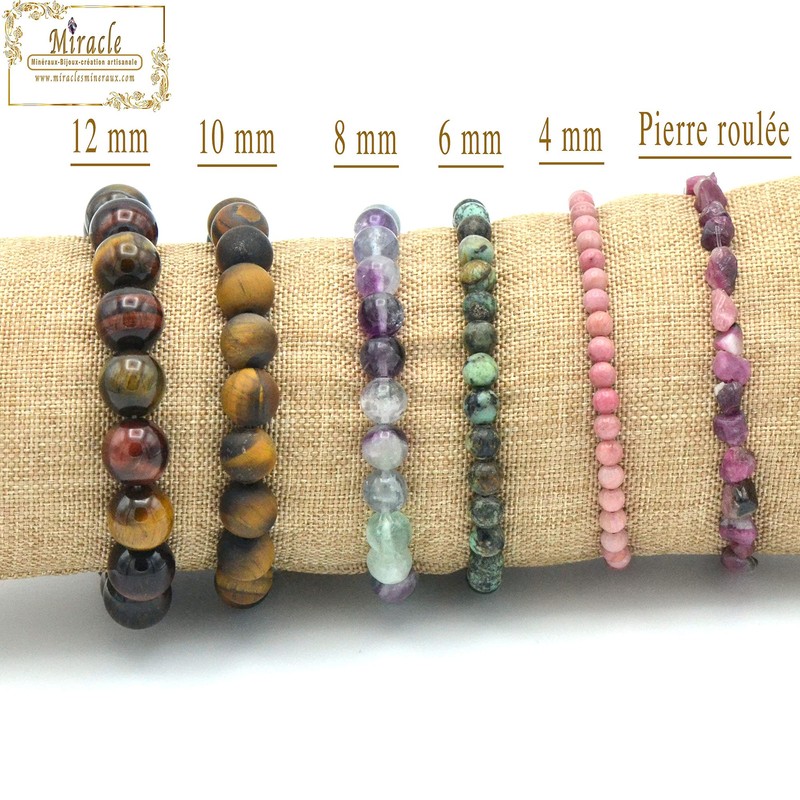 Miracles Minéraux 4mm Round Beaded Bracelet Fine and Discreet Natural
