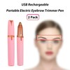 LiXiongBao 2 Pack USB Rechargeable Portable Electric Eyebrow Trimmer Pen