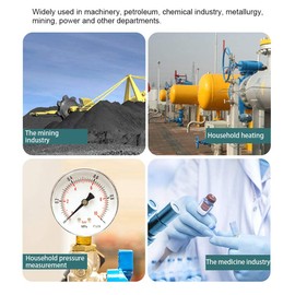 Pressure Gauge, Machinery Y60 Radial Oil Filled Pressure Gauge Manometer TS-PGG604-20bar 1/4BSP Oil Filled Measurement