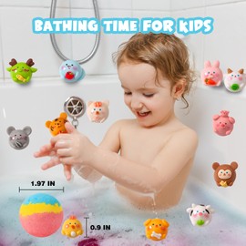 Bath Bombs Bath Bombs 12 Pieces Bath Bombs for Kids with Surprise Toy Inside, Organic Bath Bombs with Rich Bubbles, Gifts for Boys and Girls 3-15 Years
