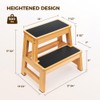 StrongTek Wood Step Stool, 17" Tall Two-Step Design for Adults