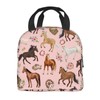 Zminciu Horse Lunch Bag Reusable Zipper Closure Leakproof Insulated Lunch