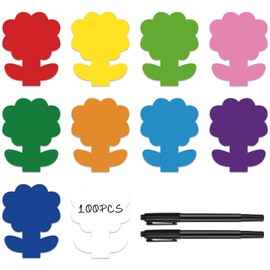 Moinchore 100 Pcs Large Growing Flower Cutouts with 2 Pcs Marker Pens Paper Flower Cutouts Colorful Spring Die Cuts Bulletin Board Decoration for Spring Summer Classroom Wall Office Craft