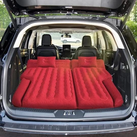 Umbrauto SUV Air Mattress for Trunk: Upgraded Car Camping Mattress with Flocked Surface and Extra Thick Bottom, Van Sleeping Bed for Back Seat with Pump, Nozzle, Repair Patch, Carry Bag