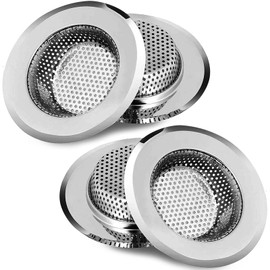 Kitchen Sink Strainer Stainless Steel Sink Strainer with Large Wide Rim 4.5" for Mesh Sink Strainer, Large (Pack of 4)