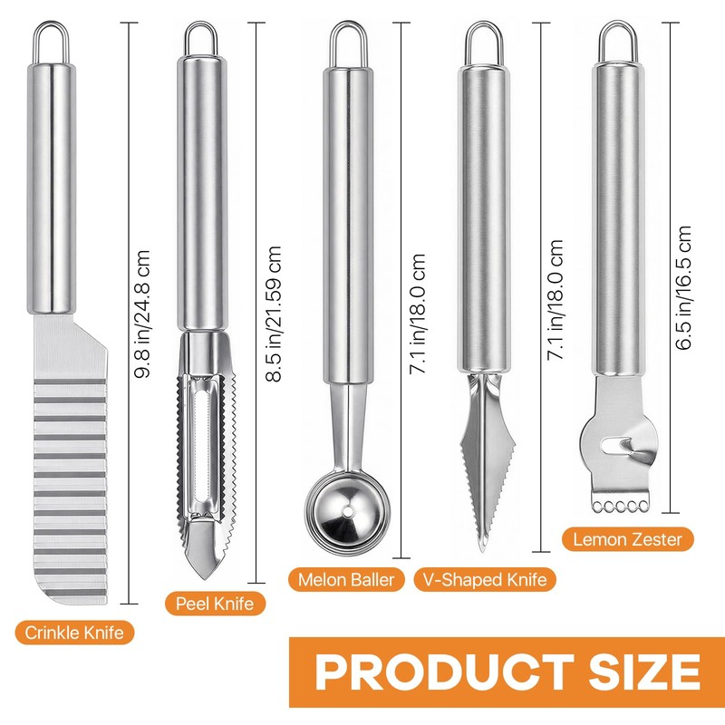 Aemygo 17 Pcs Fruit Carving Knife, Stainless Steel Kitchen Fruit