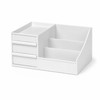 White Plastic Makeup Organizer with Drawers and Compartments