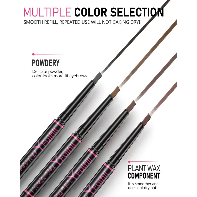 YFulfill Eyebrow Pencil Dark Brown Waterproof, Eye Brow Pencil Dark
