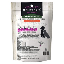 Dentley`s Rawhide-Free Chicken Wrapped Mini Sticks with Pumpkin for Light Chewers 1-15 Sticks Bag