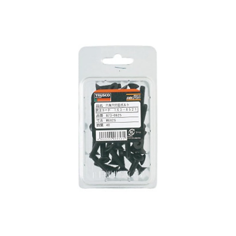 TRUSCO B73-0630 Countersunk Bolt with Hex Hole, Black Dye, Full