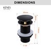 KENES Black Matt Universal Drain Fitting Without Overflow, Drain Fitting