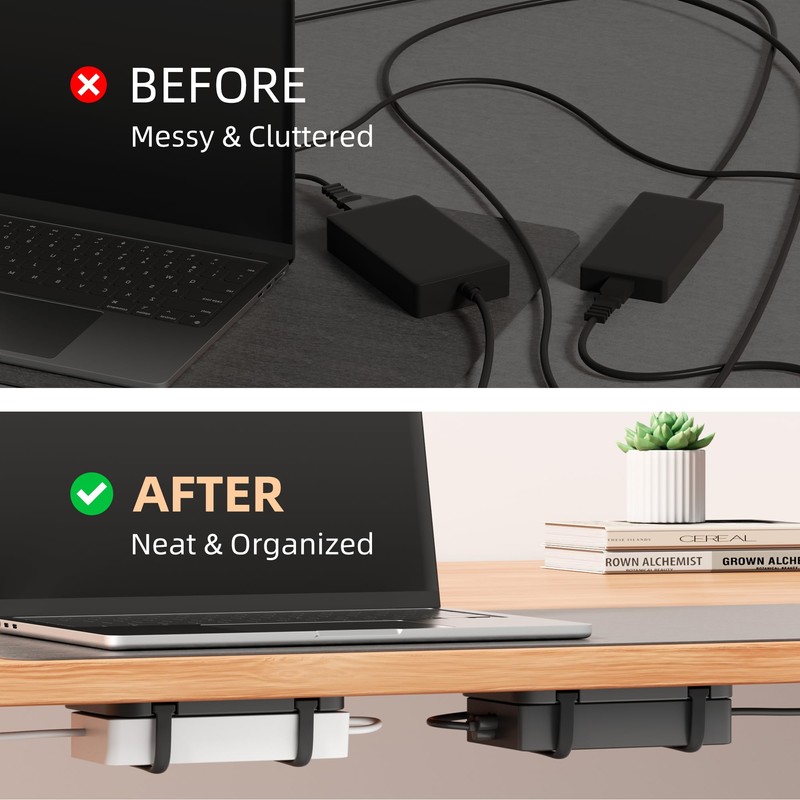 Upgraded Laptop Charger Holder,Adjustable Silicone Strap Power Brick Organizer With