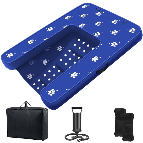Inflatable Dock Platform, Dog Boat Ramp Floating Non-Slip Oxford and