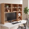 Vercraft Natural Wood College Desktop Bookshelf Dorm Desk Hutch Organizer