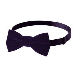 HOULIFE Children's Boys Bow Tie - Adjustable Girls Bow Tie Made of Velvet Pre-tied Bow Tie, Plain Bow Ties with Butterflies for Party, Ball, Banquet, Wedding with Gift Box, Purple