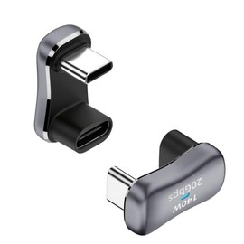 Duttek USB C 180 Degree Adapter 140W, U-Shaped USB C to USB C Adapter, U-Shaped Extender Connector with 0.4" Spacing, Supports 4K@60HZ Video at 20Gbps, Compatible with Steam Deck, Switch, Tablet