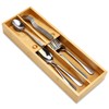 Bamboo Silverware Drawer Organizer Small Utensil Tray Wood Cutlery Organizer