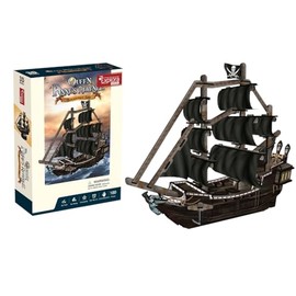 EXPLORA - Pirate Ship Queen's Anne Revenge - 3D Puzzles - 540030 - 100 Pieces - Level 4 - Without Glue or Scissors - Educational - Construction Game - Children's Gift - Model - From 6 Years