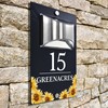 Custom Signs Solar Illuminated Modern Anthracite House Number Sign 24cm