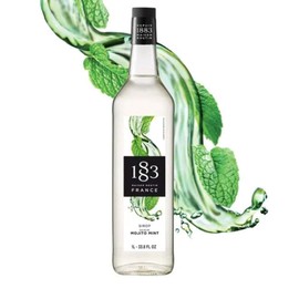 1883 Maison Routin - Mojito Mint Syrup - Made in France - Pet Bottle | 1 Liter (33.8 oz)