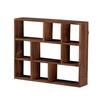 SOFE Small Brown Wood Shadow Box with Shelves, 3 Tier