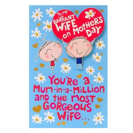 UK Greetings Mother's Day Card for Wife - Fun Cartoon Design