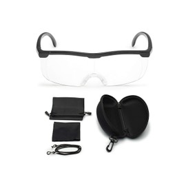 Magnifying Glasses with 200% Optical Magnifying Glasses with Hard Case and Accessories (Black)