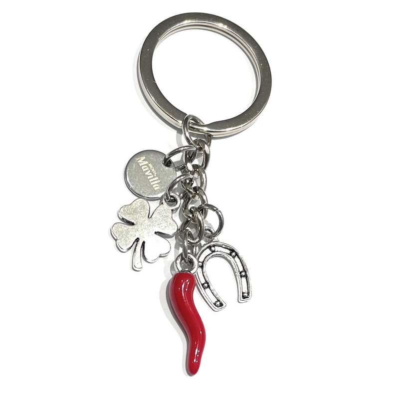 Mavilla Fashion Stainless Steel Keyring Pendant with Lucky Horseshoe and