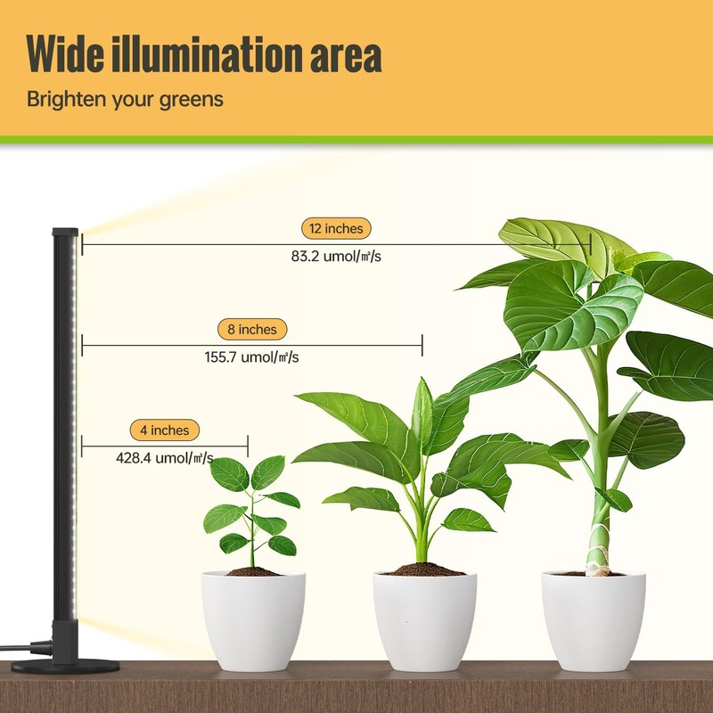 SpeePlant Vertical Grow Light, 72 LEDs Full Spectrum Light Bar,