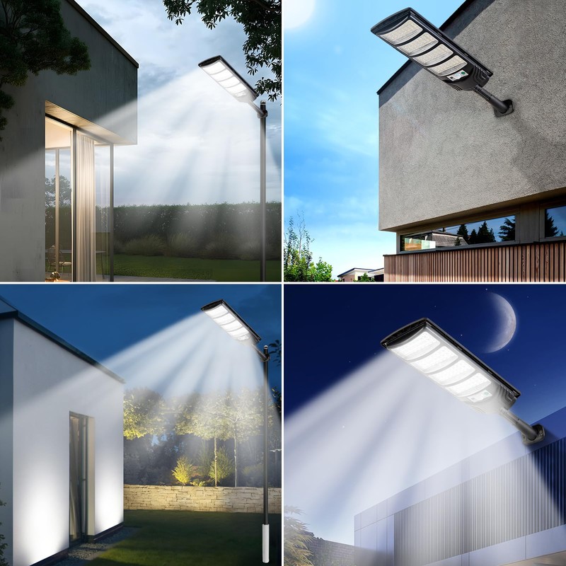 Solar Street Lights Outdoor Waterproof, LED Dusk to Dawn Solar
