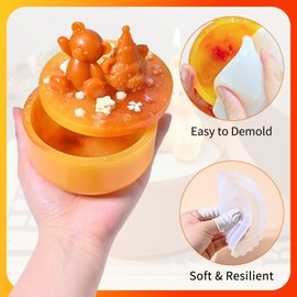 RESIN GO Jar Molds for Epoxy Resin with 2Pcs Cute Bear Silicone Molds, Creative Pot Plaster Molds for Candle Holder, Storage Box Resin Molds for Jewelry Trinket Container Making, Home Decor