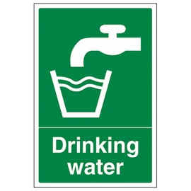 V Safety Drinking Water 100 x 150 mm - 3mm Aluminium Composite Safety Sign