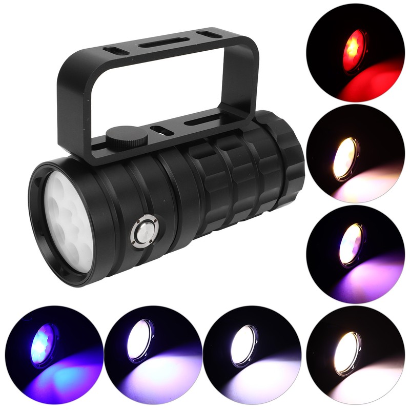 Diving Flashlight Super Bright Flashlight 18000LM Aluminum Alloy IPX8 Waterproof