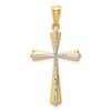 Diamond2Deal 14k White and Yellow Gold Diamond Cut Cross Pendant