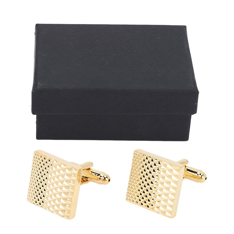 1 Pair French Cufflinks Double Layer Electroplating Polished Brass Gold
