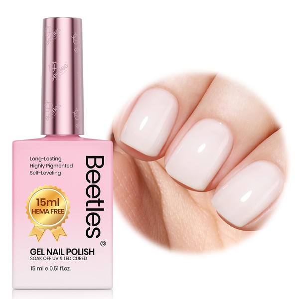 Beetles Milky White Gel Nail Polish - 15ml Hema Free