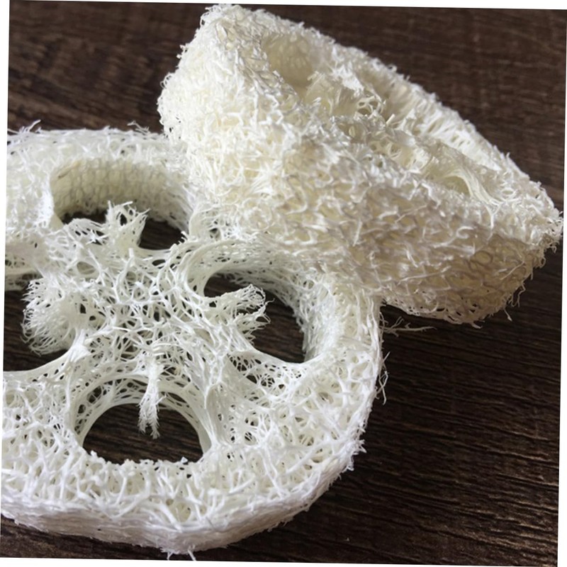 Baluue 10pcs Natural Loofah Dish Sponges Durable Kitchen Cleaning Tools