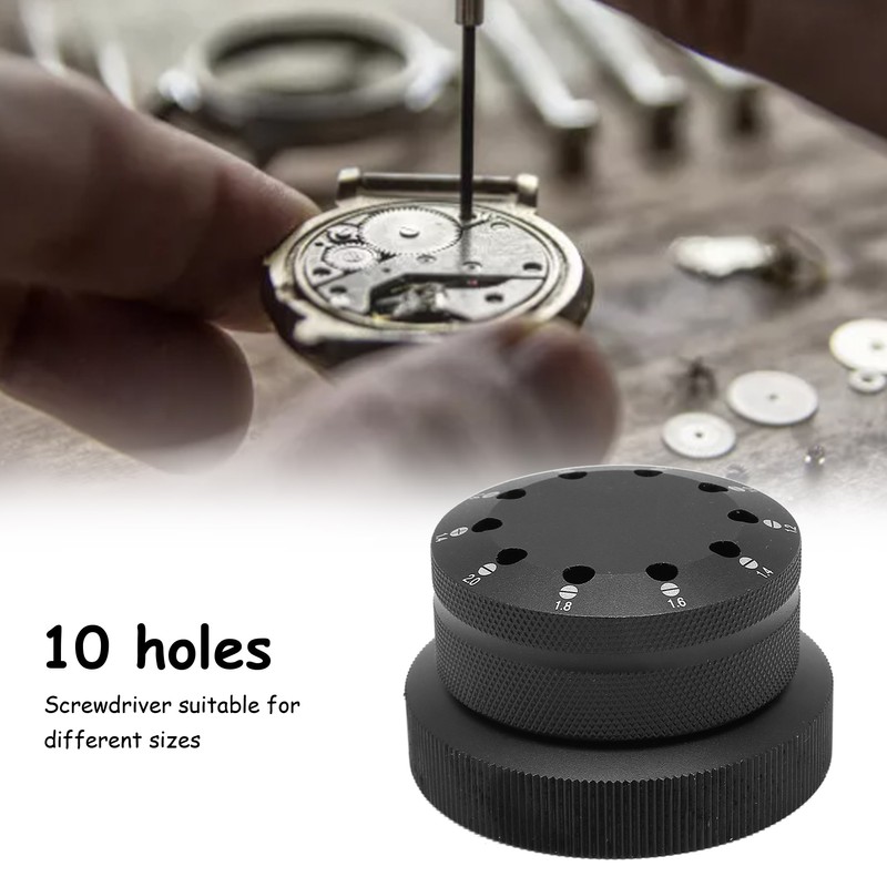 Screwdriver Base Professional Multifunctional Display Watch Screwdriver Rotating Base Black