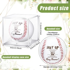 Seenelling 2 Pcs Ring Bearer Baseball Gift Will You Be Our Ring Bearer Proposal Gifts Baseball with Display Case Wedding Request Present for Wedding Day Party Favor